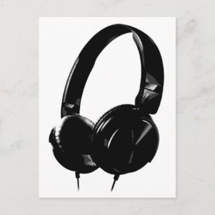 Pop Art Headphone Postkarte