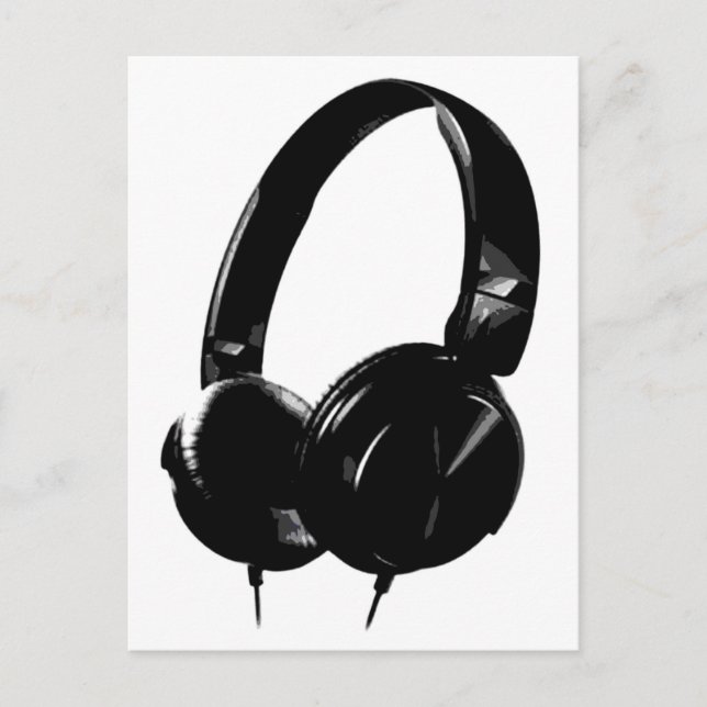 Pop Art Headphone Postkarte (Vorderseite)