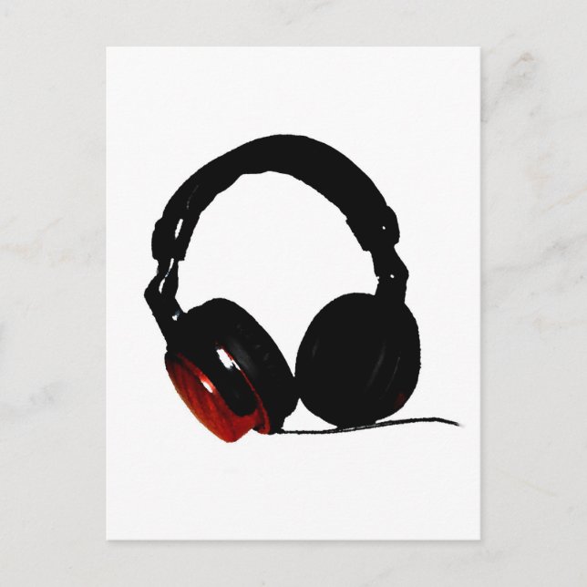 Pop Art Headphone Postkarte (Vorderseite)