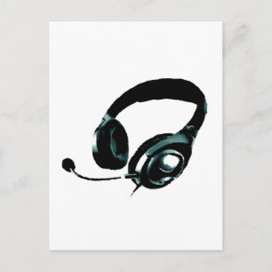Pop Art Headphone Postkarte