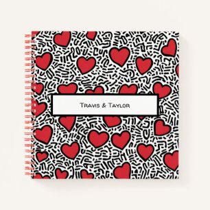 Pop Art Heart Pattern Notizbuch