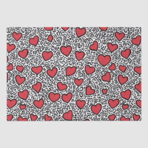 Pop Art Heart Pattern Seidenpapier