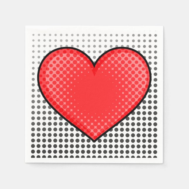 Pop Art Heart Serviette (Vorderseite)