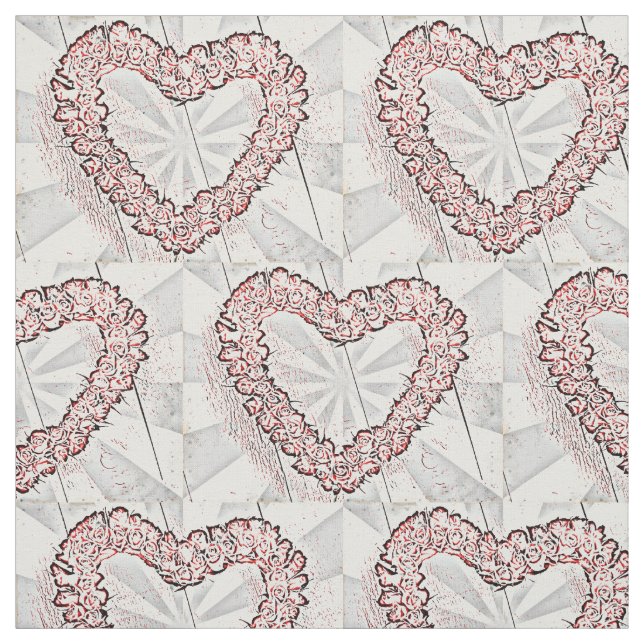 Pop Art Heart Wreath Stoff (Muster)