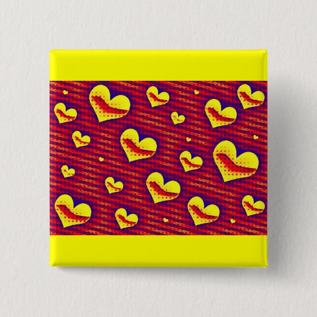 Pop Art Hearts Button (Vorderseite)