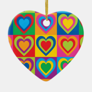 Pop Art Hearts Keramikornament