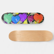 Pop Art Hearts Skateboard Deck