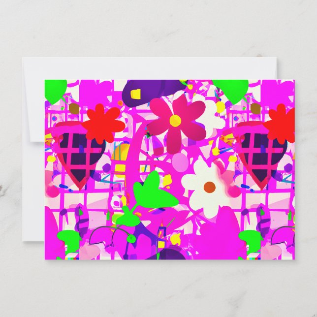 Pop Art helle Blume Dankeskarte (Rückseite)