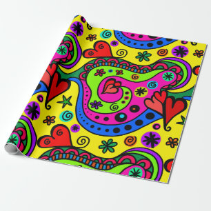 Pop Art Herz Packpapier