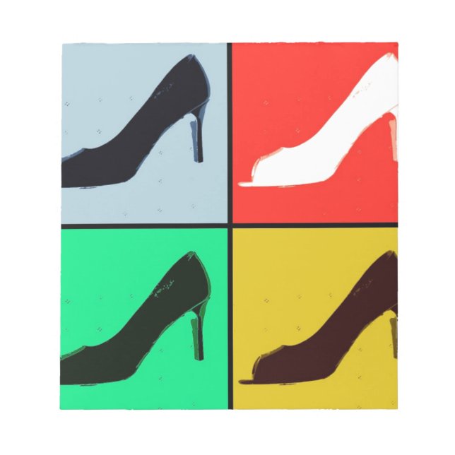 Pop Art High Heels Pumps Notizblock (Vorderseite)