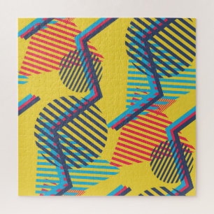 Pop-Art-Hintergrund, abstrakte geometrische Textur Puzzle