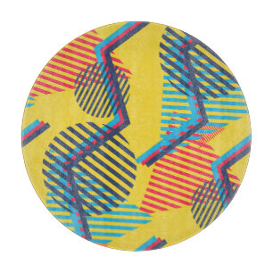 Pop-Art-Hintergrund, abstrakte geometrische Textur Schneidebrett