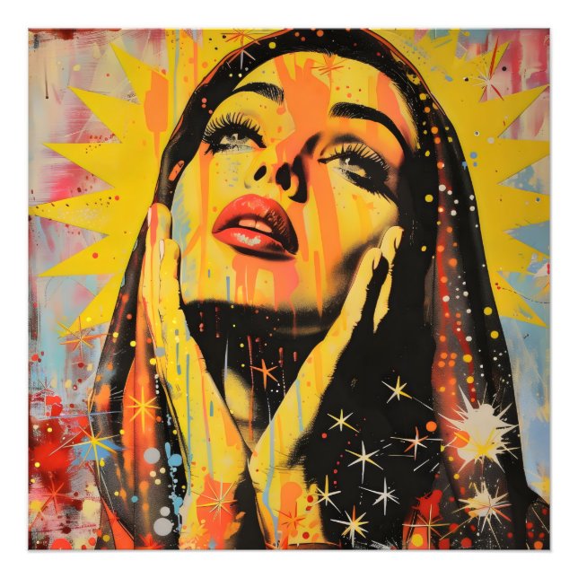 Pop Art Holy Mary Fotodruck (Vorne)