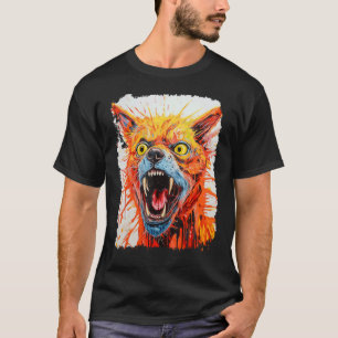 Pop Art Horror Orange Ingwerkatze Halloween T-Shirt