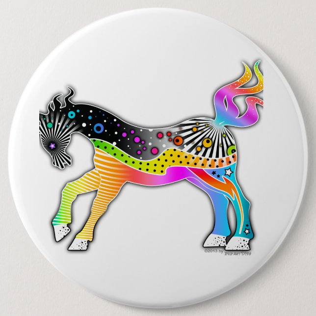 Pop Art HORSE Button (Vorderseite)