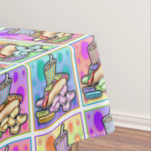 POP ART HOT DOGS TISCHDECKE