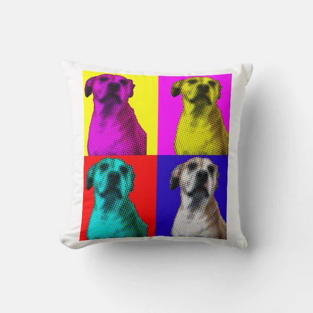 Pop Art Hund Throw Kissen (Vorderseite)