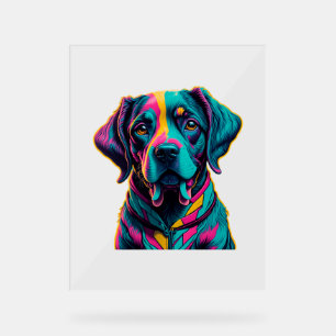 Pop Art Hund, um Spaß und Farbe Ihrem Stil hinzuzu Acrylschild