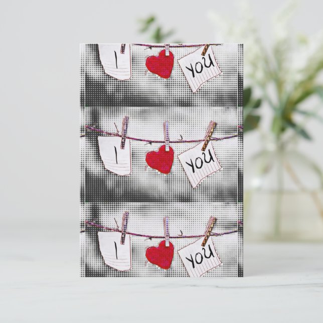 Pop Art I Liebe Sie Karte (Stehend Vorderseite)