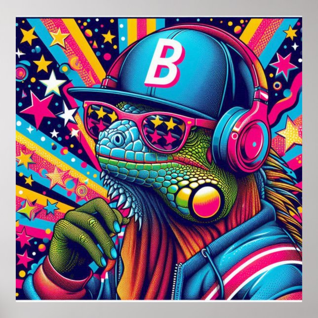 POP-ART IGUANA B BOY 6 POSTER (Vorne)