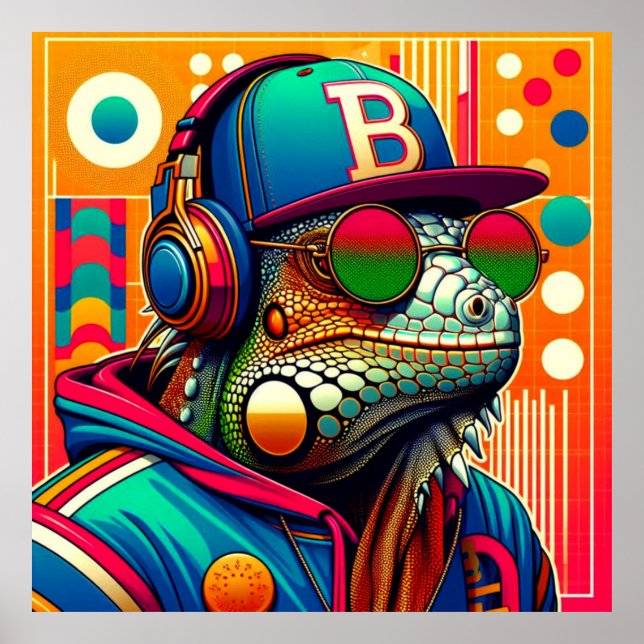 POP-ART IGUANA B BOY 8 POSTER (Vorne)