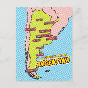 Pop Art Illustrated Argentinien Feiertagspostkarte