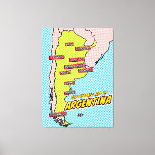 Pop Art Illustrated Argentinien Leinwanddruck