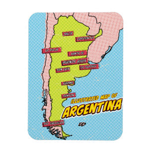 Pop Art Illustrated Argentinien  Magnet