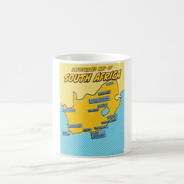 Pop Art Illustrated Südafrika  Kaffeetasse (Mittel)