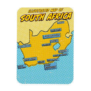 Pop Art Illustrated Südafrika Magnet