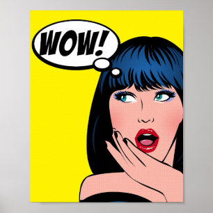 Pop-Art-Illustration im Stil von Roy Lichtenstein Poster