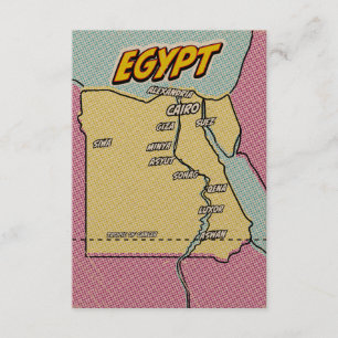 Pop Art Illustriert Ägypten Karte