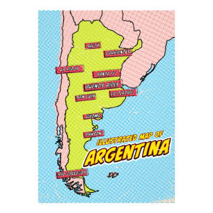 Pop Art Illustriert Argentinien Fotodruck