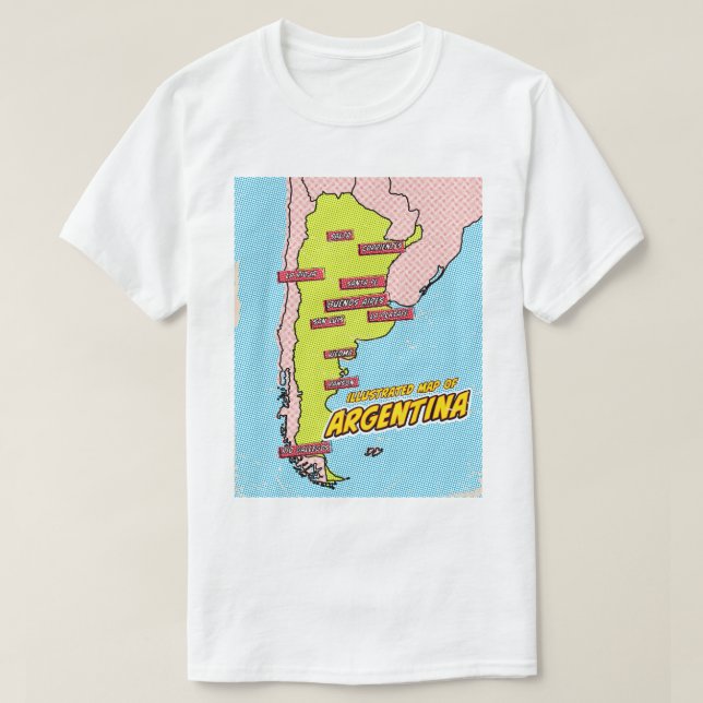 Pop Art Illustriert Argentinien T-Shirt (Design vorne)