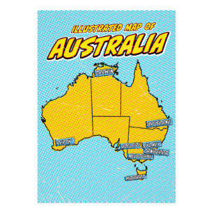 Pop Art Illustriert Australien Fotodruck