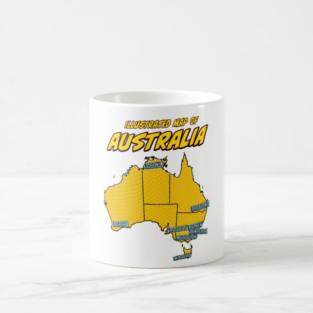 Pop Art Illustriert Australien Kaffeetasse (Mittel)