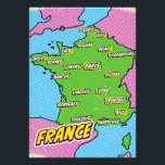 Pop Art Illustriert France Karte Fotodruck<br><div class="desc">Pop Art Illustriert Frankreich Europäische Karte in einem schönen Vintagen abgenutzten Stil.</div>