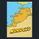 Pop Art Illustriert Marokko Karte Fotodruck<br><div class="desc">Pop Art Illustriert Marokko Afrikanische Karte in einem schönen Vintagen abgenutzten Stil.</div>