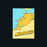Pop Art Illustriert Marokko Karte Leinwanddruck<br><div class="desc">Pop Art Illustriert Marokko Afrikanische Karte in einem schönen Vintagen abgenutzten Stil.</div>
