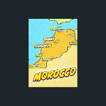 Pop Art Illustriert Marokko Karte Leinwanddruck<br><div class="desc">Pop Art Illustriert Marokko Afrikanische Karte in einem schönen Vintagen abgenutzten Stil.</div>