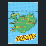 Pop Art Illustriert New York City Karte Fotodruck<br><div class="desc">Eine Kunstkarte im Pop-Stil Islands mit einem hellblauen Hintergrund und einem gepunkteten Muster. Die Karte selbst ist grün mit schwarzen Konturen und zeigt verschiedene Städte mit roten Punkten und gelben Sprachblasen. Die Namen der Städte sind in fett weißen Buchstaben in den Sprechblasen geschrieben.</div>