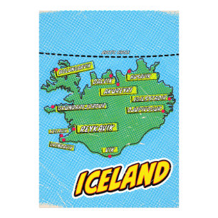 Pop Art Illustriert New York City Karte Fotodruck