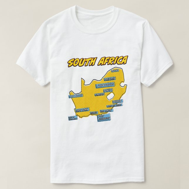 Pop Art Illustriert Südafrika T-Shirt (Design vorne)