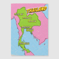 Pop Art Illustriert Thailand Karte