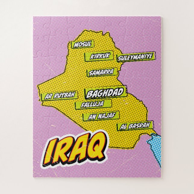 Pop Art Illustrierte Irak-Karte Puzzle (Vertikal)