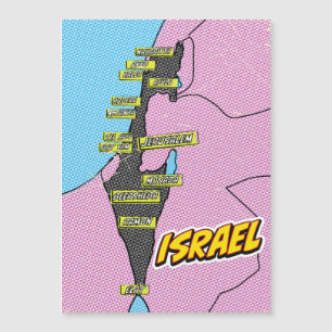 Pop-Art-illustrierte Israel-Karte Magnetkarte