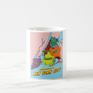 Pop-Art-illustrierte New York City-Karte Kaffeetasse