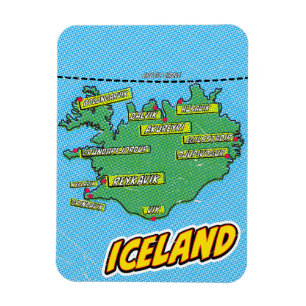Pop-Art-illustrierte New York City-Karte Magnet