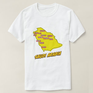 Pop-Art-Illustrierte Saudi-Arabien-Karte T-Shirt