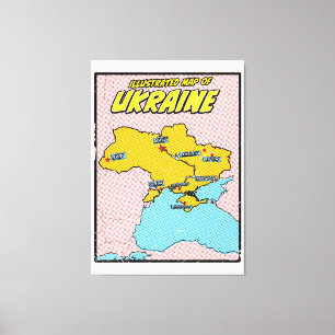 Pop Art Illustrierte Ukraine  Leinwanddruck